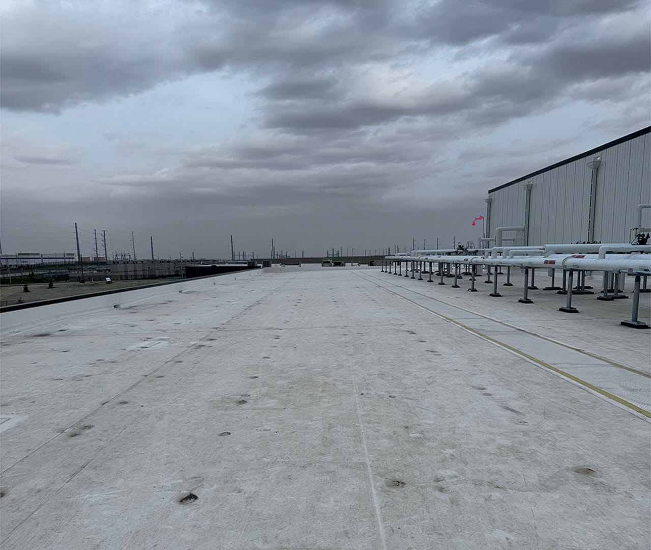 Before pro clean mobile wash power washed this industrial roof.