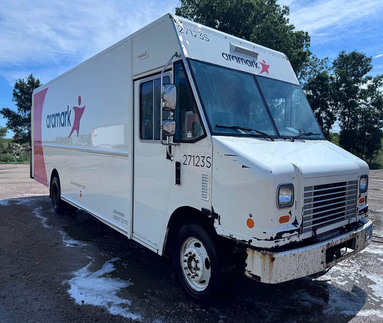 After Pro clean mobile wash power washed a commercial box truck.