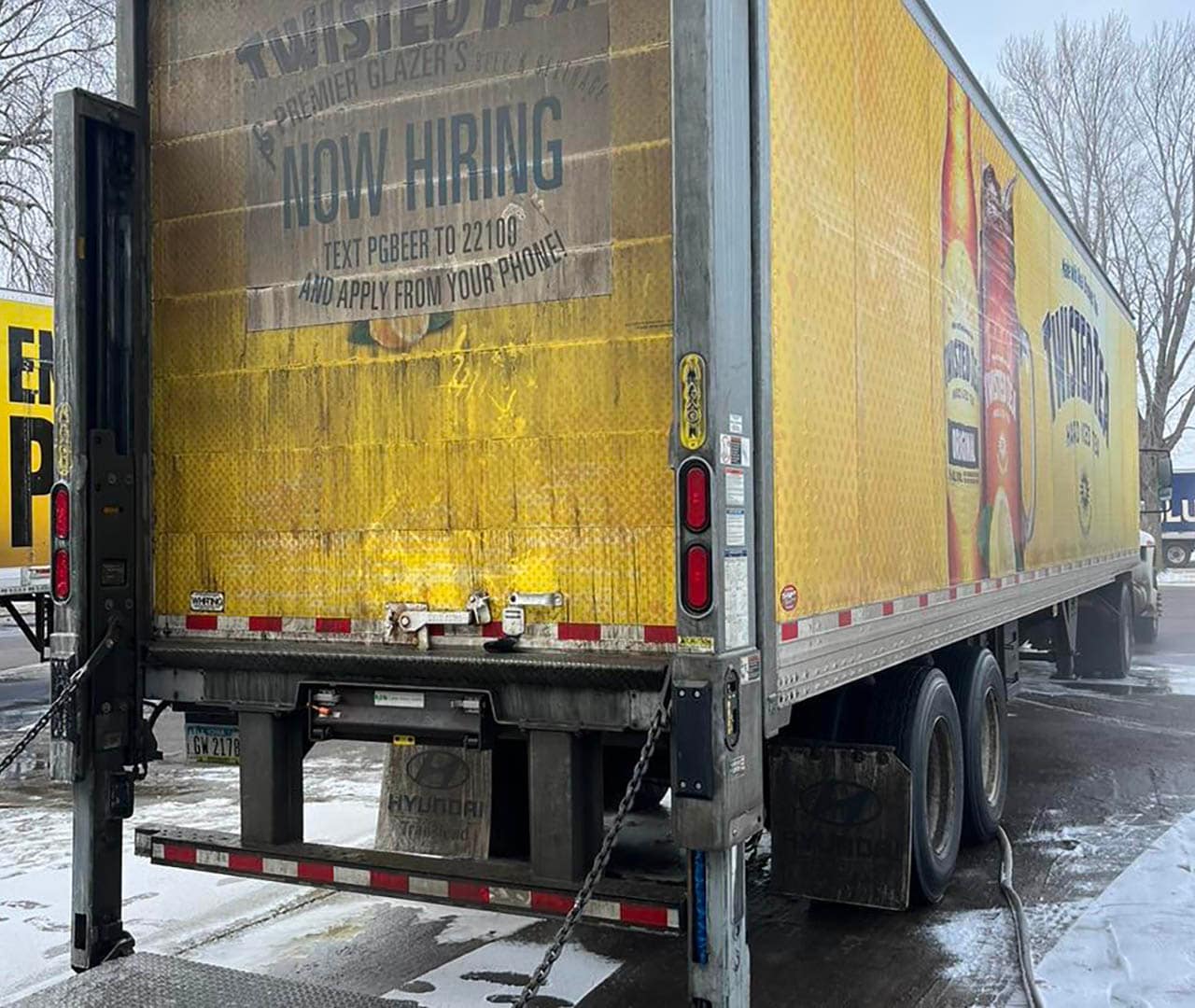 Before Pro clean mobile wash power washes an 18 wheeler trailer.