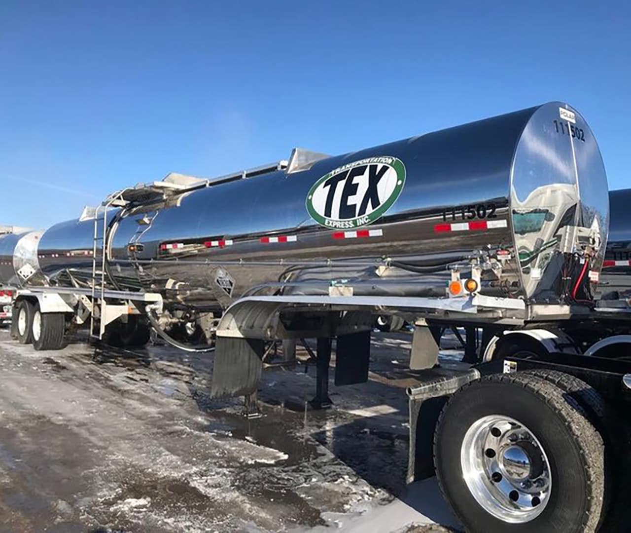 After Pro clean mobile wash power washes an 18 wheeler tanker trailer.